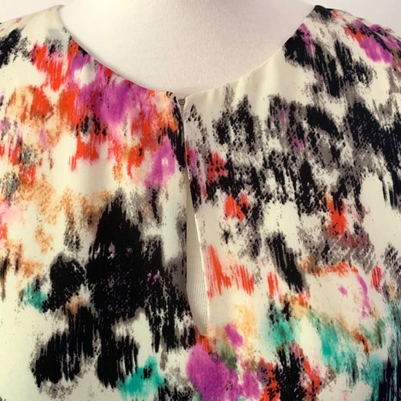 Parker Sleeveless Watercolor Print Silk Blouse - Picture 6 of 7
